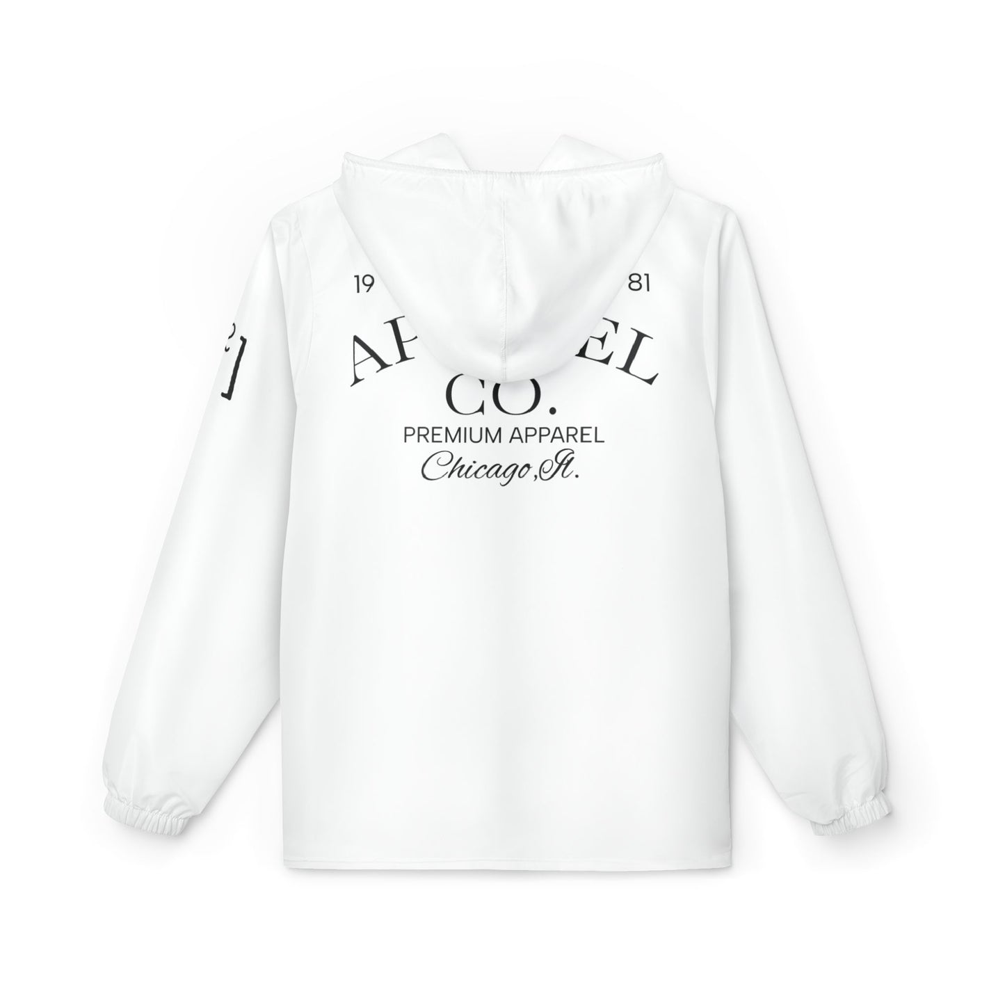 Classic White Windbreaker Jacket with Subtle Chest Logo