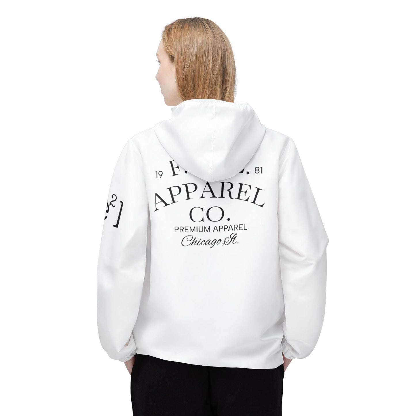 Classic White Windbreaker Jacket with Subtle Chest Logo